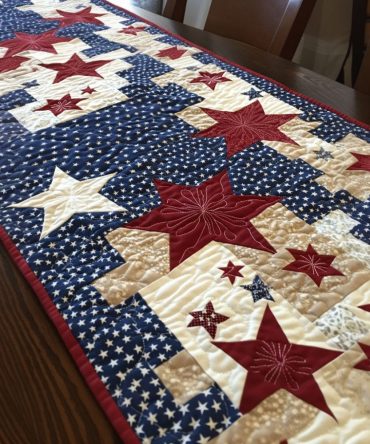 All-American Starscape Quilted Table Runner