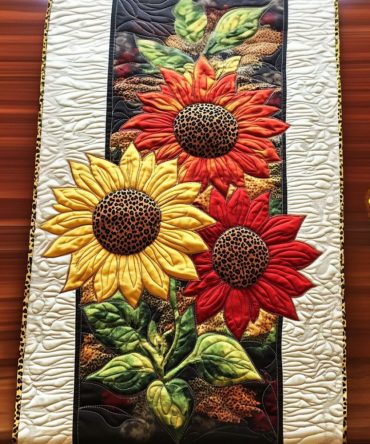 Amber Bloom Quilted Table Runner