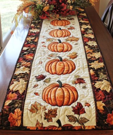 Amber Twilight Quilted Table Runner