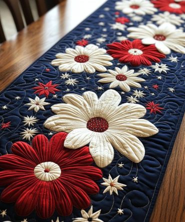 America Blossoms Quilted Table Runner