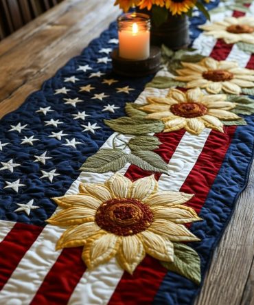 American Bloom Quilted Table Runner