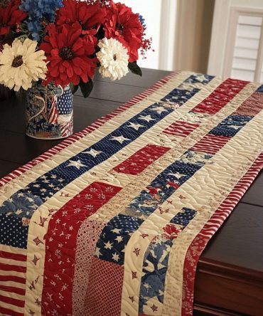 American Threads Quilted Table Runner