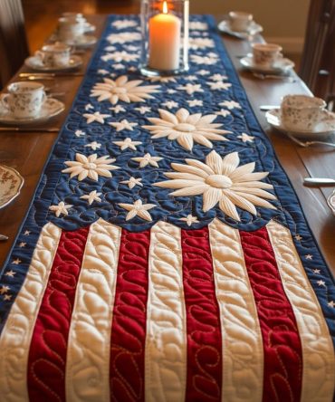 Americana Charm Quilted Table Runner