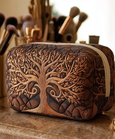 Ancestral Tree Quilted Makeup Bag