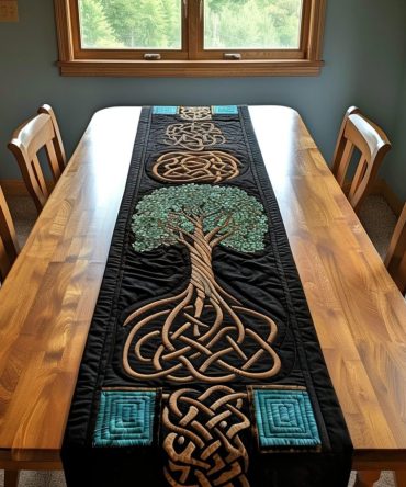 Ancient Tree Of Life Quilted Table Runner