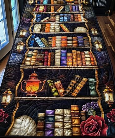 Antique Library Quilted Table Runner
