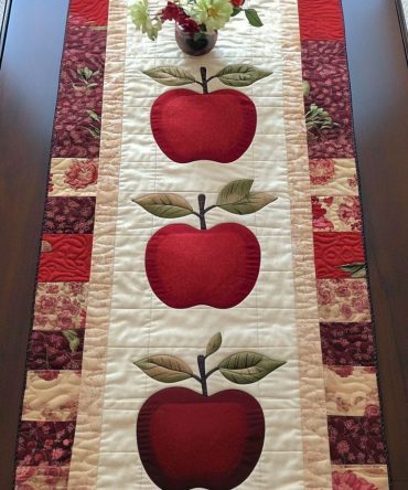 Apple Bloom Quilted Table Runner