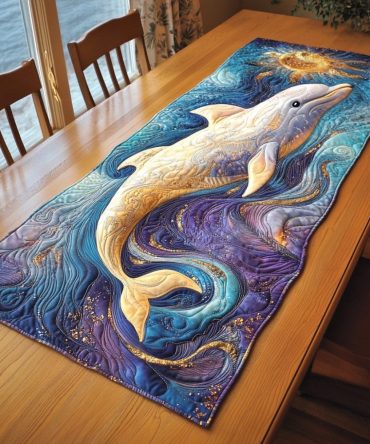 Aqua Glide Quilted Table Runner