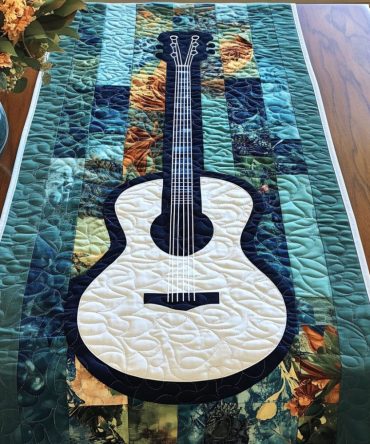 Aqua Harmony Quilted Table Runner