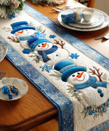 Arctic Frost Glow Quilted Table Runner