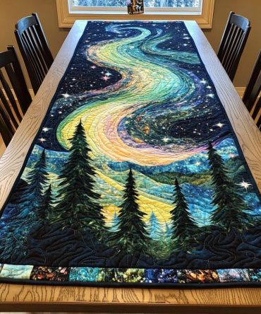 Aurora Stream Quilted Table Runner