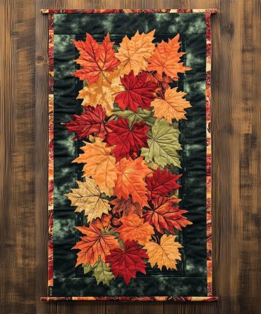 Autumn Leaves Whisper Quilted Table Runner