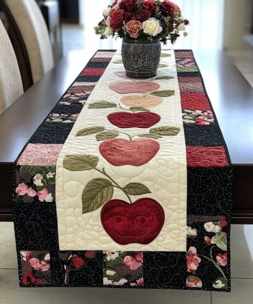 Autumn Apple Quilted Table Runner