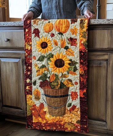 Autumn Colors Shine Quilted Table Runner