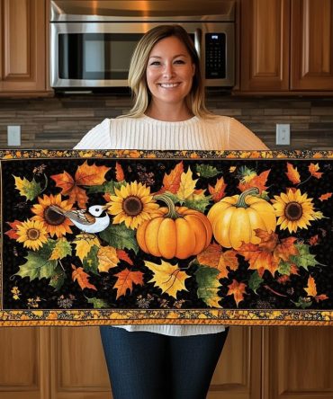 Autumn Delight Blooms Quilted Table Runner