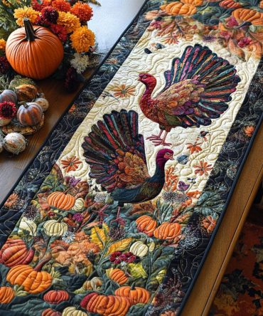 Autumn Feastway Quilted Table Runner