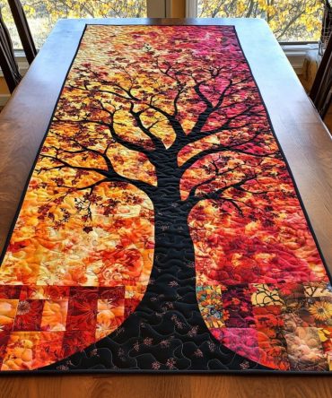 Autumn Field Quilted Table Runner