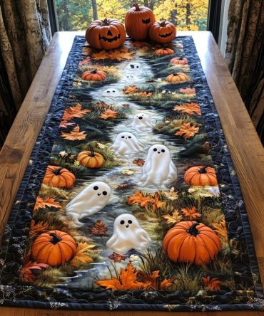 Autumn Ghosts Quilted Table Runner