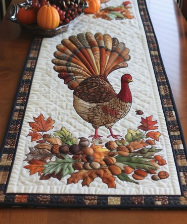 Autumn Gobble Quilted Table Runner