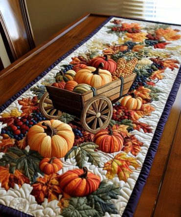 Autumn Harvest Express Quilted Table Runner