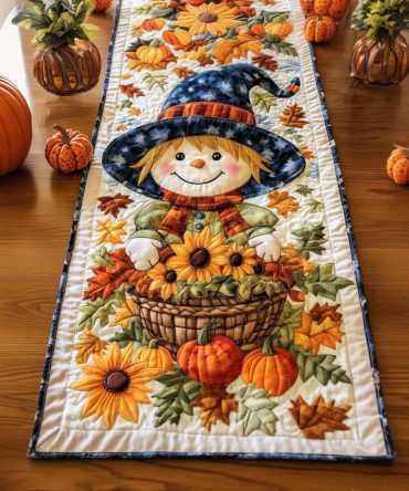 Autumn Joyful Harvest Quilted Table Runner
