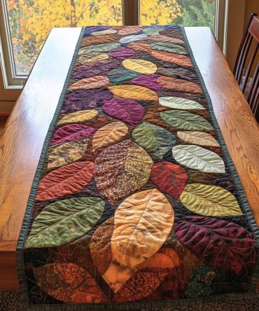 Autumn Leaves Quilted Table Runner