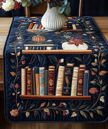Autumn Library Quilted Table Runner