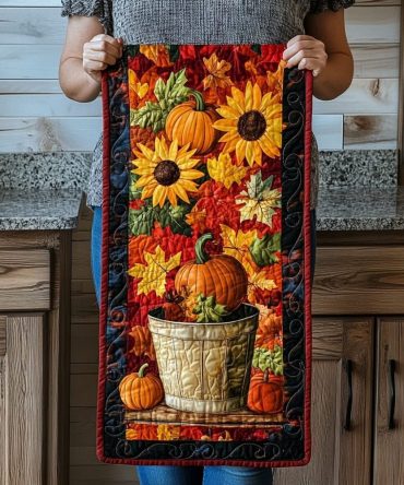 Autumn Pumpkin Quilted Table Runner