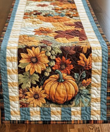 Autumn Radiant Tones Quilted Table Runner