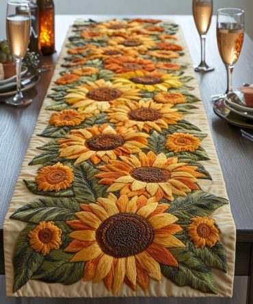 Autumn Rays Quilted Table Runner