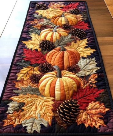 Autumn Treasures Quilted Table Runner