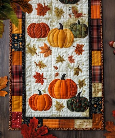 Autumn Whimsy Quilted Table Runner