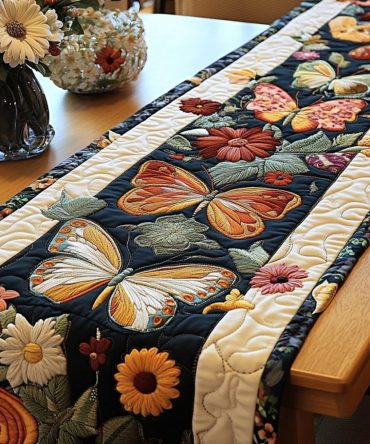 Autumn Wings Quilted Table Runner