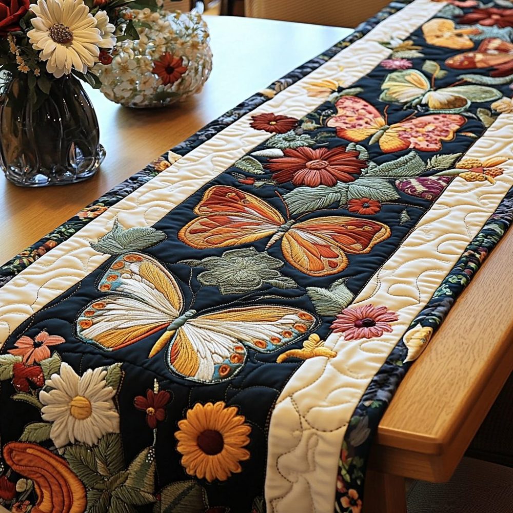 Autumn Wings Quilted Table Runner