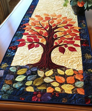 Autumnal Harmony Quilted Table Runner