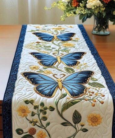 Azure Charm Quilted Table Runner