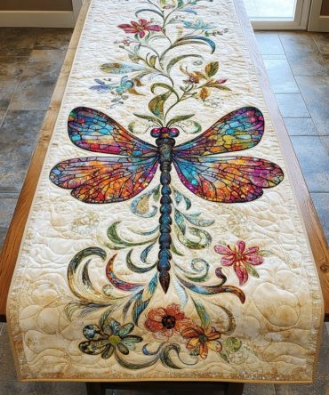 Azure Wings Quilted Table Runner