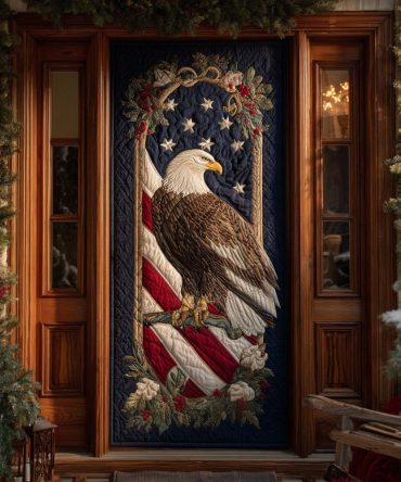 Banner Eagle Quilted Door Cover