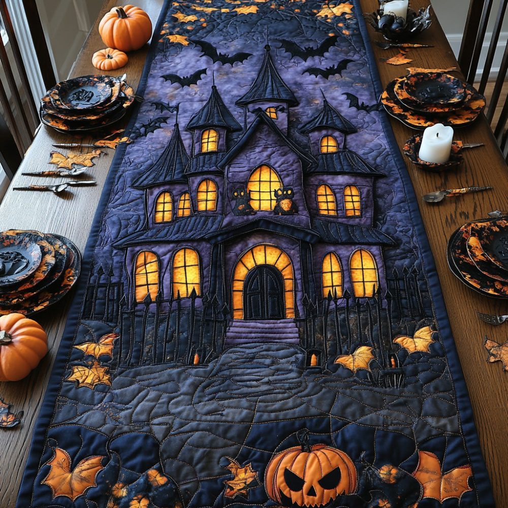 Batlit Balcony Quilted Table Runner