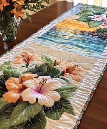 Beach Bloom Quilted Table Runner