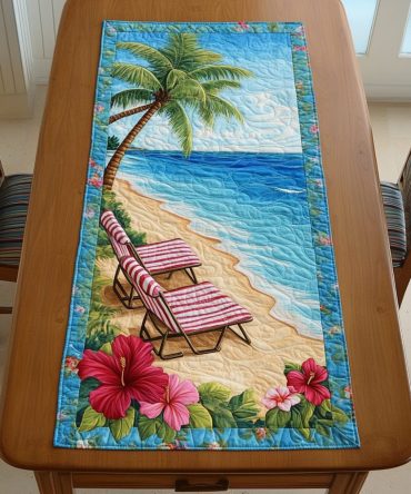 Beachfront Bliss Quilted Table Runner