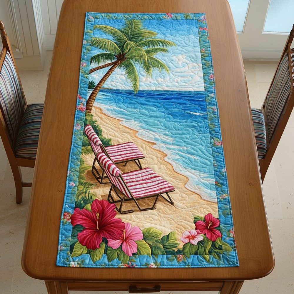 Beachfront Bliss Quilted Table Runner