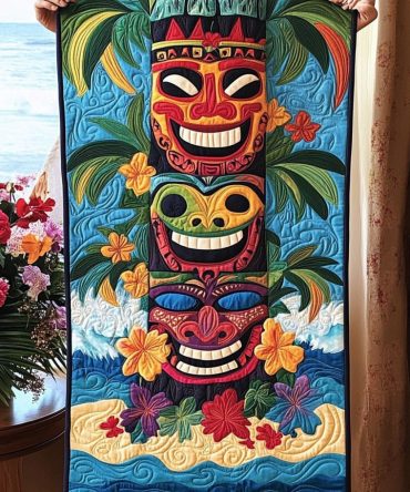 Beachside Totems Quilted Table Runner