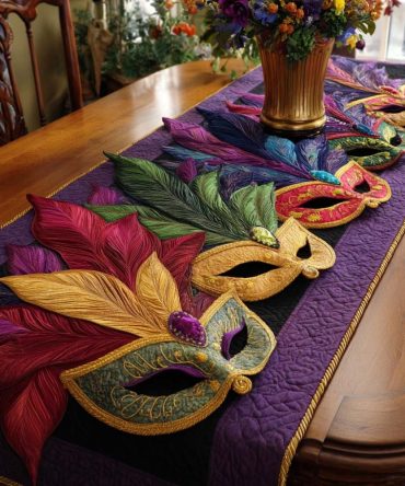 Beaded Carnival Quilted Table Runner
