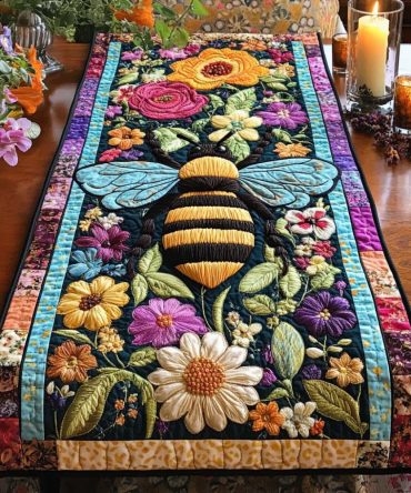 Bee Bloom Quilted Table Runner