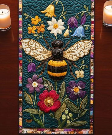 Bee Dance Quilted Table Runner