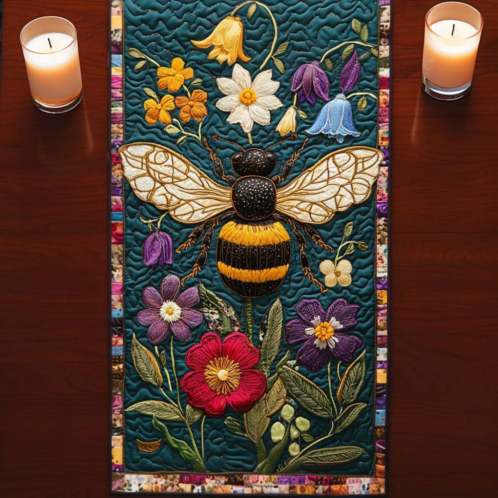 Bee Dance Quilted Table Runner