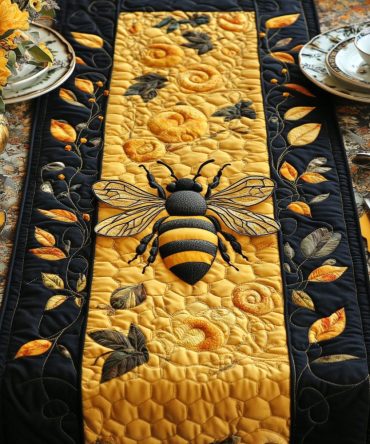 Beehive Elegance Quilted Table Runner