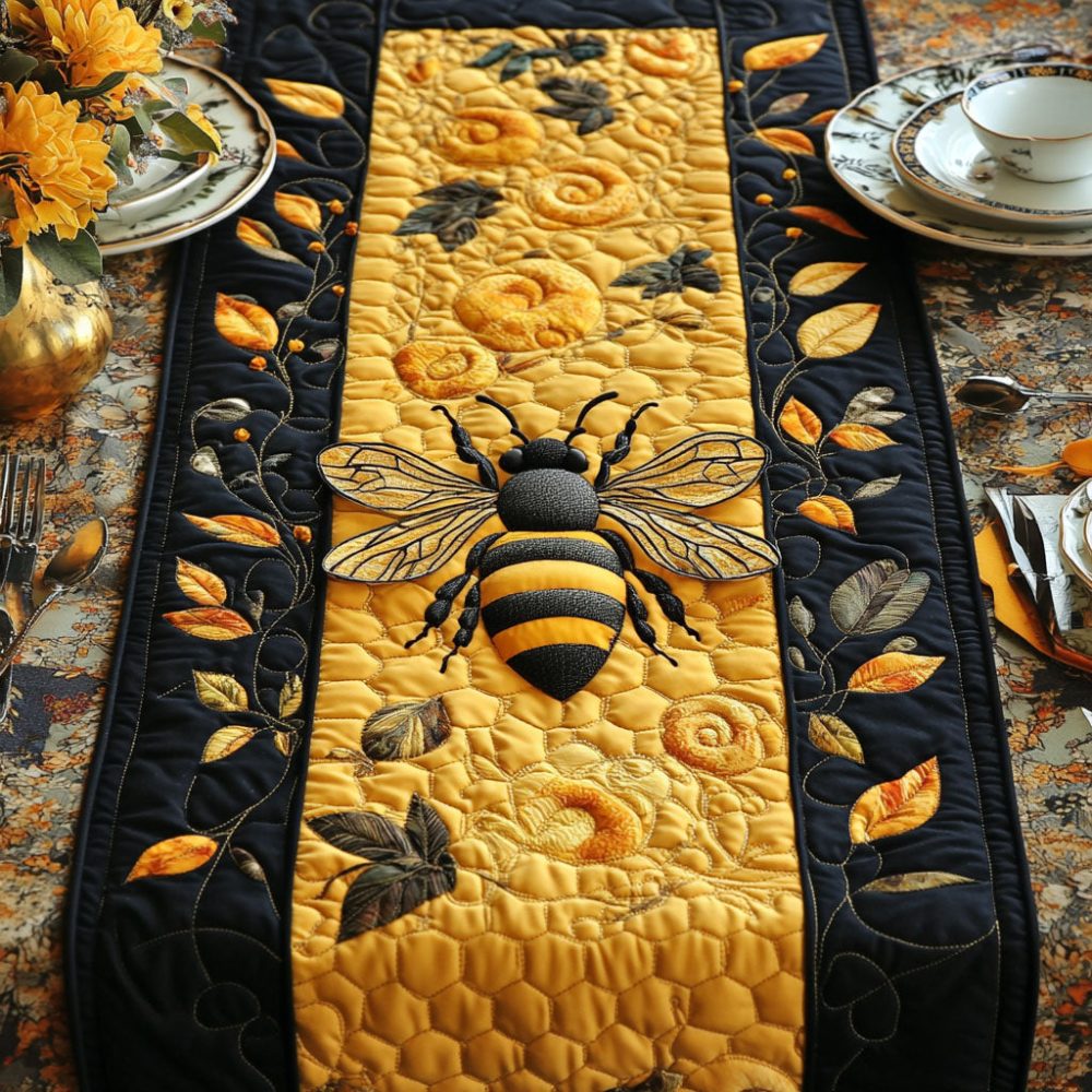 Beehive Elegance Quilted Table Runner