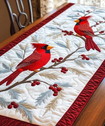 Berry Whisper Quilted Table Runner